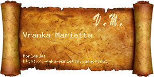 Vranka Marietta névjegykártya
